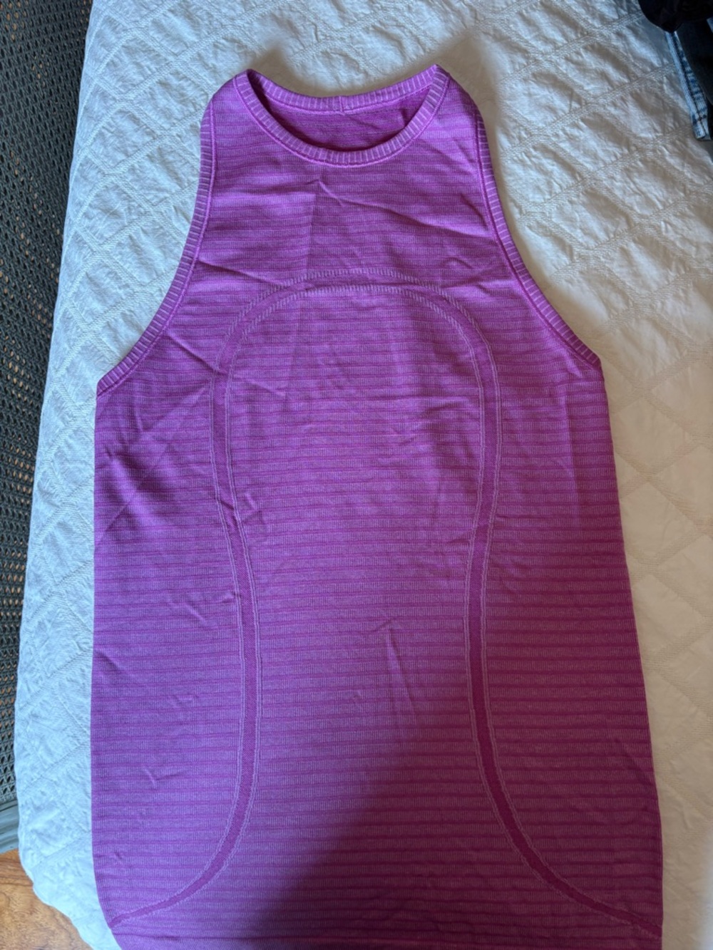 lululemon athletica Purple Striped High-Neck Tank Top
